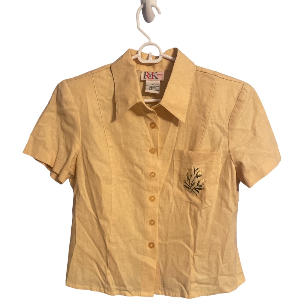 Linen blend blouse
